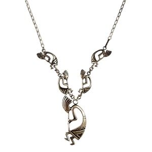 Sterling Silver Kokopelli Fertility Diety Necklace #20080